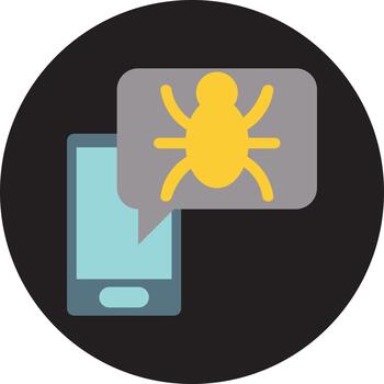 Phone message bug, illustration, vector, on a white background. vector