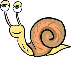 caricatura de una ilustración de caracol, vector o color.