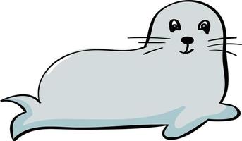 Cute seal, illustration, vector on white background.