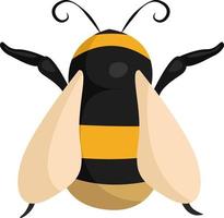 Cute bumblebee, illustration, vector on white background