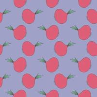 Pink onion , seamless pattern on a purple background. vector