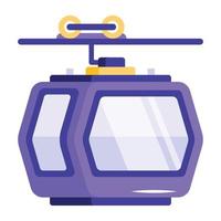 Modern flat icon of cable car vector