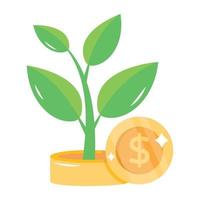 Financial Growth flat icon is up for premium use vector