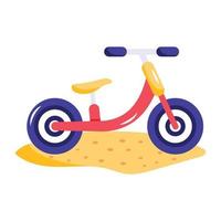 un icono editable plano de bicicleta de arena vector