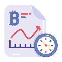 Modern flat icon of bitcoin analysis vector