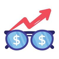 Financial Growth flat icon is up for premium use vector