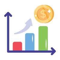 un icono plano escalable de informe financiero vector