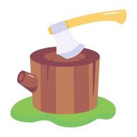 Ready to use flat icon of wood cutting vector