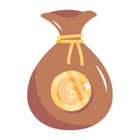 Get a glimpse of money sack flat icon vector