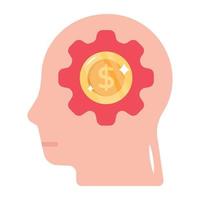 A flat icon of think money vector