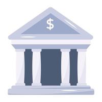 Modern flat icon of bank vector