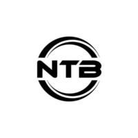 NTB letter logo design in illustration. Vector logo, calligraphy designs for logo, Poster, Invitation, etc.