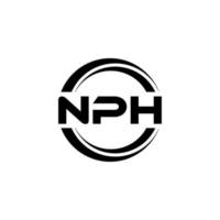 NPH letter logo design in illustration. Vector logo, calligraphy designs for logo, Poster, Invitation, etc.