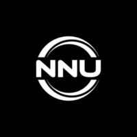 NNU letter logo design in illustration. Vector logo, calligraphy designs for logo, Poster, Invitation, etc.