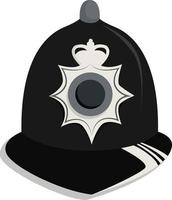 Policeman helmet, illustration, vector on white background.