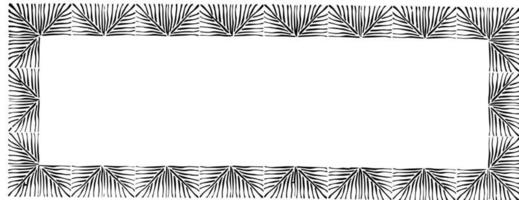 Ornate banner have desert plants pattern in this border, vintage engraving. vector