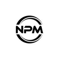 NPM letter logo design in illustration. Vector logo, calligraphy designs for logo, Poster, Invitation, etc.