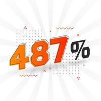 487 discount marketing banner promotion. 487 percent sales promotional design. vector