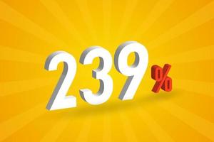239 discount 3D text for sells and promotion. vector