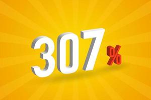 307 discount 3D text for sells and promotion. vector