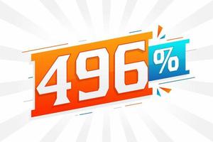 496 discount marketing banner promotion. 496 percent sales promotional design. vector