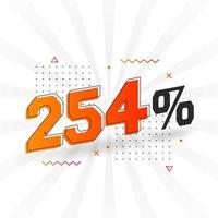 254 discount marketing banner promotion. 254 percent sales promotional design. vector