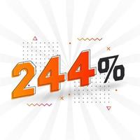 244 discount marketing banner promotion. 244 percent sales promotional design. vector
