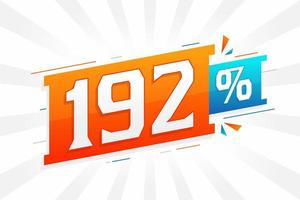 192 discount marketing banner promotion. 192 percent sales promotional design. vector