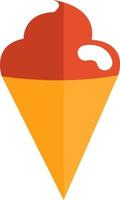 Fast food ice cream in cone, illustration, vector, on a white background. vector