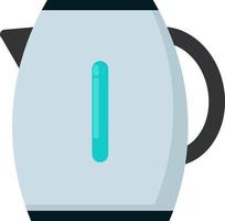 White kettle, illustration, vector on white background.