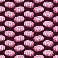 Eclairs pattern, illustration, vector on white background