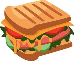 Biig sandwich, illustration, vector on a white background.