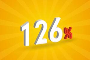 126 discount 3D text for sells and promotion. vector