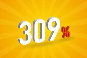 309 discount 3D text for sells and promotion. vector