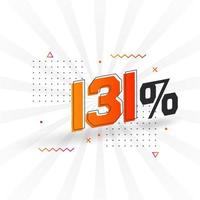 131 discount marketing banner promotion. 131 percent sales promotional design. vector