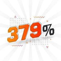 379 promoción de banner de marketing de descuento. 379 por ciento de diseño promocional de ventas. vector