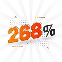 268 discount marketing banner promotion. 268 percent sales promotional design. vector
