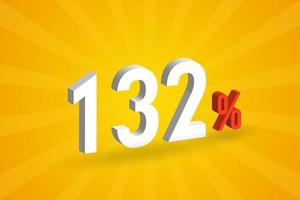 132 discount 3D text for sells and promotion. vector