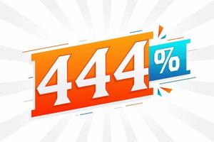 444 discount marketing banner promotion. 444 percent sales promotional design. vector