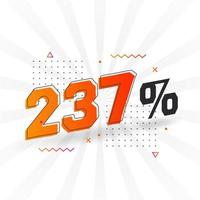 237 discount marketing banner promotion. 237 percent sales promotional design. vector