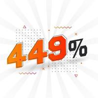 449 discount marketing banner promotion. 449 percent sales promotional design. vector