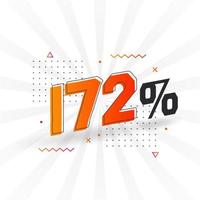 172 discount marketing banner promotion. 172 percent sales promotional design. vector