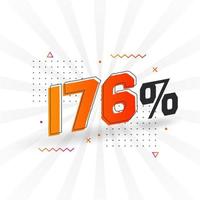 176 discount marketing banner promotion. 176 percent sales promotional design. vector