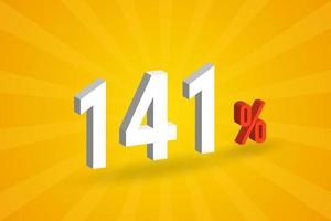 141 discount 3D text for sells and promotion. vector