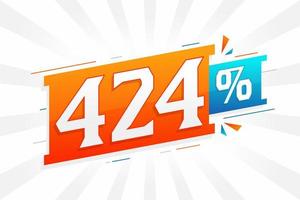 424 discount marketing banner promotion. 424 percent sales promotional design. vector