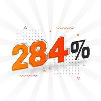 284 discount marketing banner promotion. 284 percent sales promotional design. vector