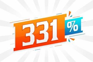 331 discount marketing banner promotion. 331 percent sales promotional design. vector