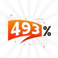 493 discount marketing banner promotion. 493 percent sales promotional design. vector