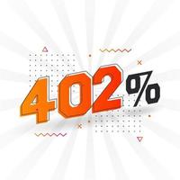 402 discount marketing banner promotion. 402 percent sales promotional design. vector