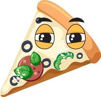 Pizza with facial expression vector